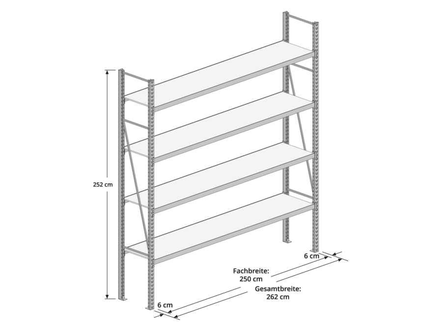 LEO WS Basisregal 262x252 Abmessungen