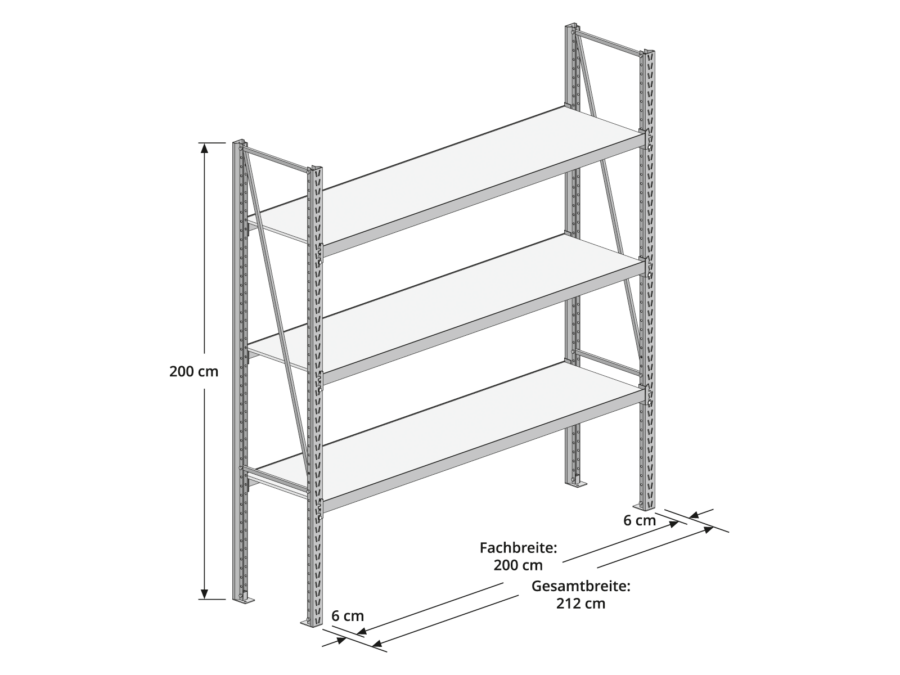 LEO WS Basisregal 212x200 Abmessungen